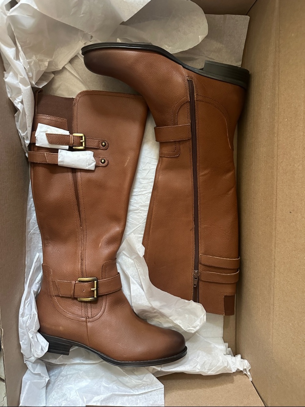Naturalizer Jessie Tall Riding Boots in Cognac Brown size 8